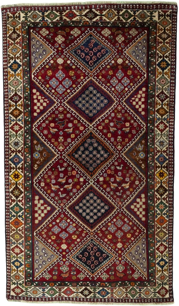 Shiraz Tappeto 140x230 Rosso (Iran) Annodato A Mano