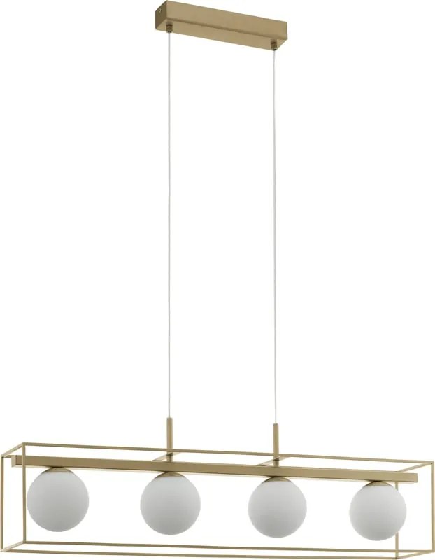 Lampadario Glamour Vallaspra oro paralume bianco 4x E14 Ø0cm EGLO
