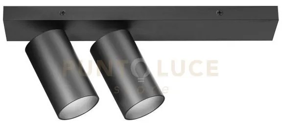Gfa1399- spot 2 faretti attacco gu10 orientabili colore nero opaco