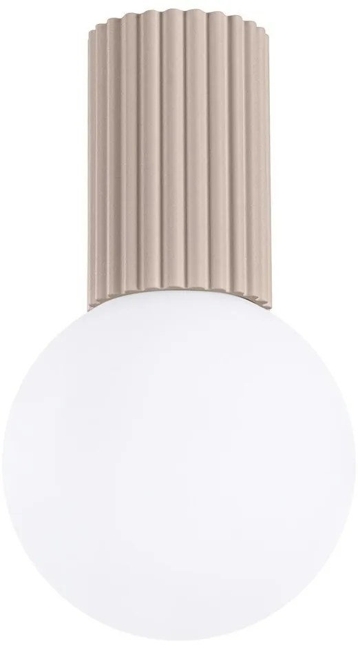 Plafoniera grigio tortora con paralume in vetro ø 12 cm Orbital – Sollux