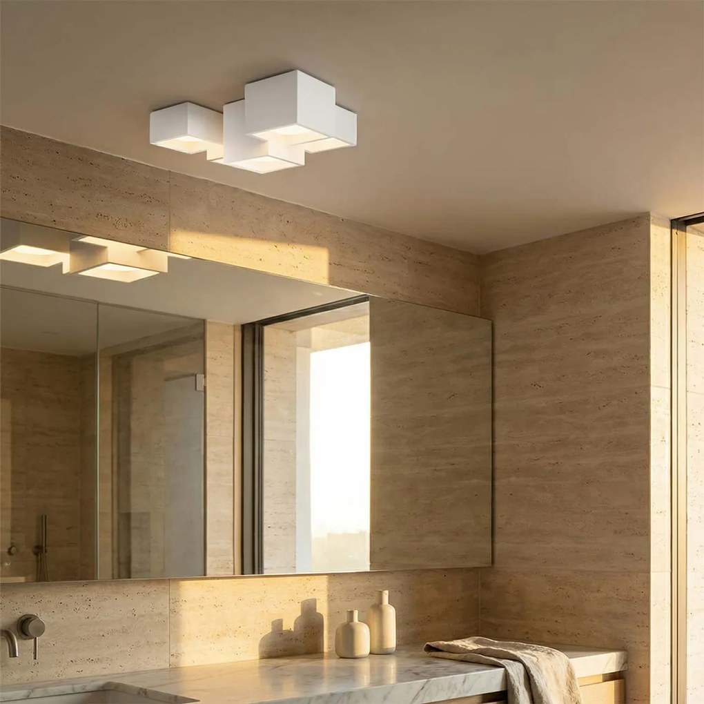 Applique da Soffitto in Gesso Pitturabile 5xGX53