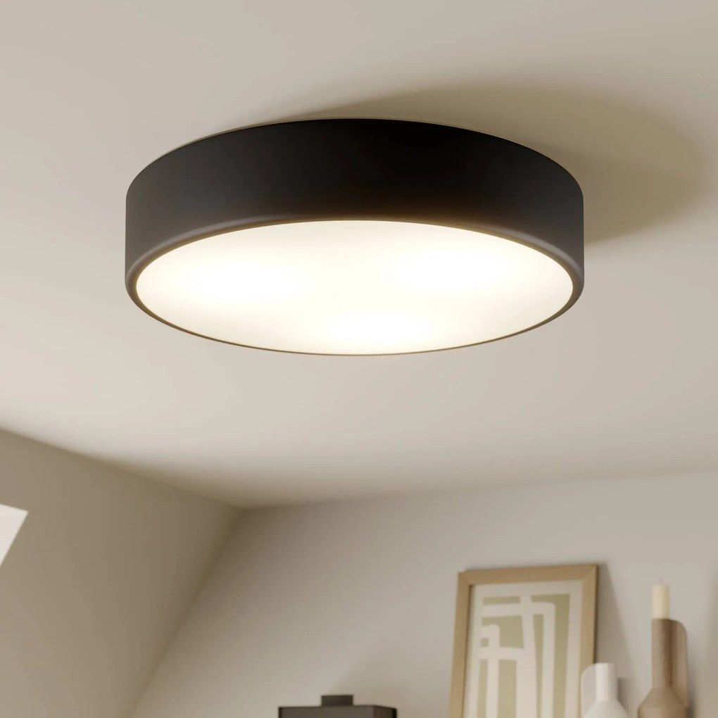 TEMAR LIGHTING Plafoniere Cleo, Ø 40 cm, IP20, nero, metallo, E27