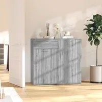 Credenza Grigio Sonoma 80x36x75 cm in Legno Multistrato cod mxl 23855