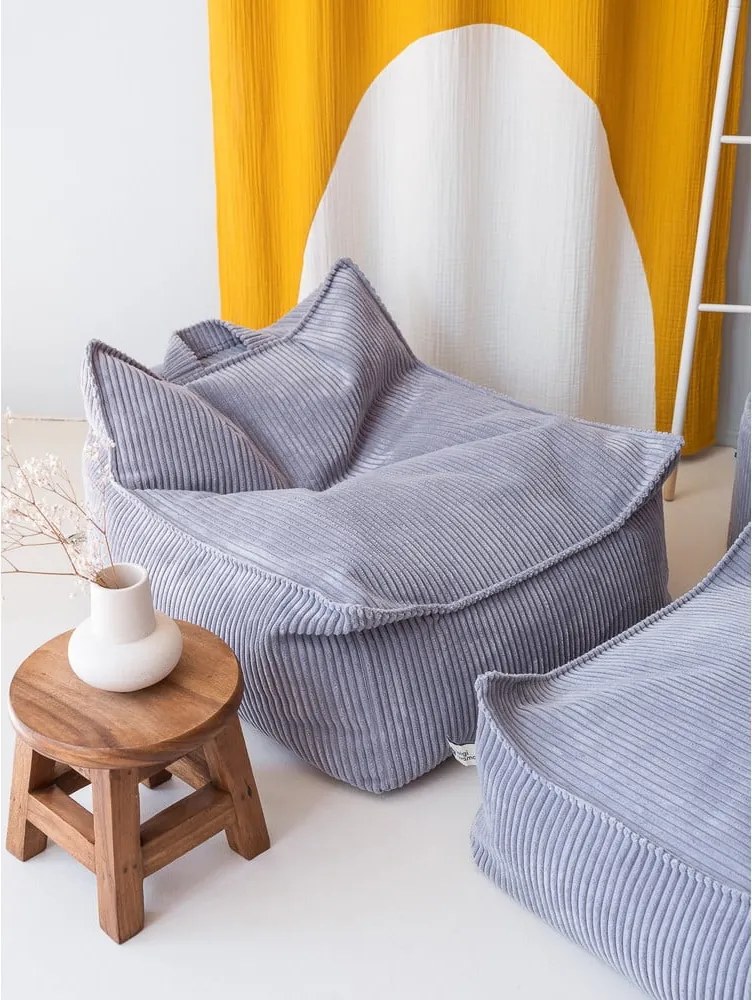 Pouf a sacco per bambini blu con rivestimento in velluto a coste Chair – Wigiwama