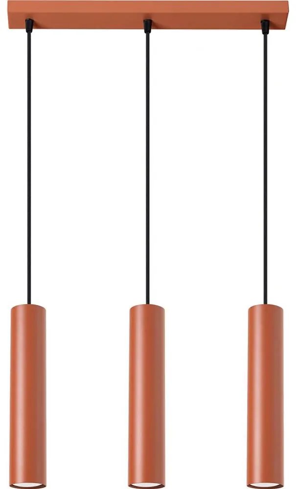 Sollux SL.1491 - Lampadario a sospensione con filo LAGOS 3xGU10/10W/230V rosso