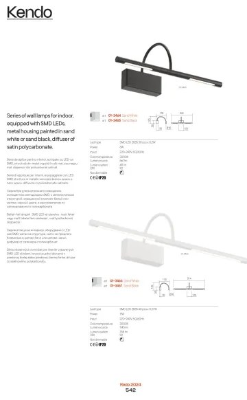 Redo 01-3466 - Lampada LED da quadro KENDO LED/11W/230V 51,4 cm CRI 92 bianco