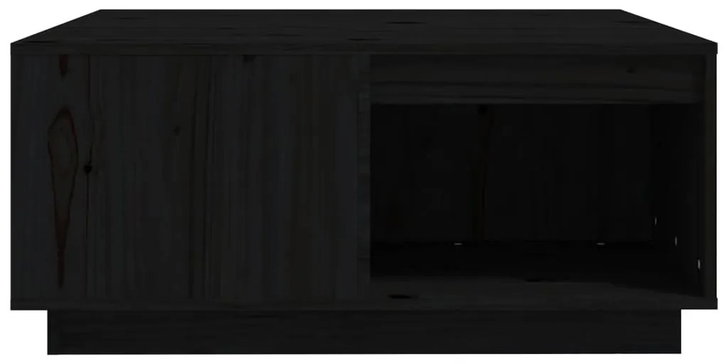 Tavolino da salotto nero 80x81x36,5 cm legno massello di pino