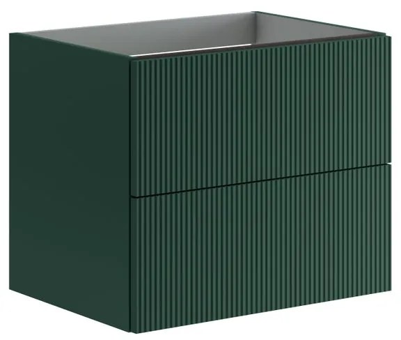 Mobile da bagno sotto lavabo Opera verde laccato opaco L 59.5 x H 50 x P 45.5 cm 2 cassetti, lavabo non incluso