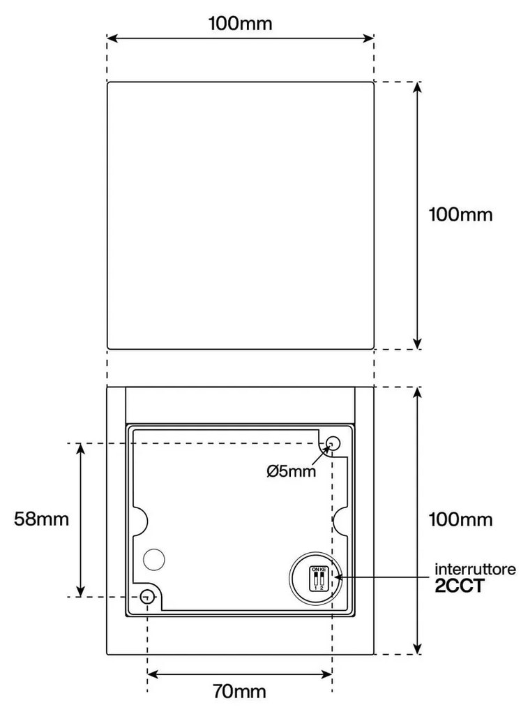 Applique LED Cubo 10W IP65 Nero - 2CCT Colore Bianco Variabile CCT