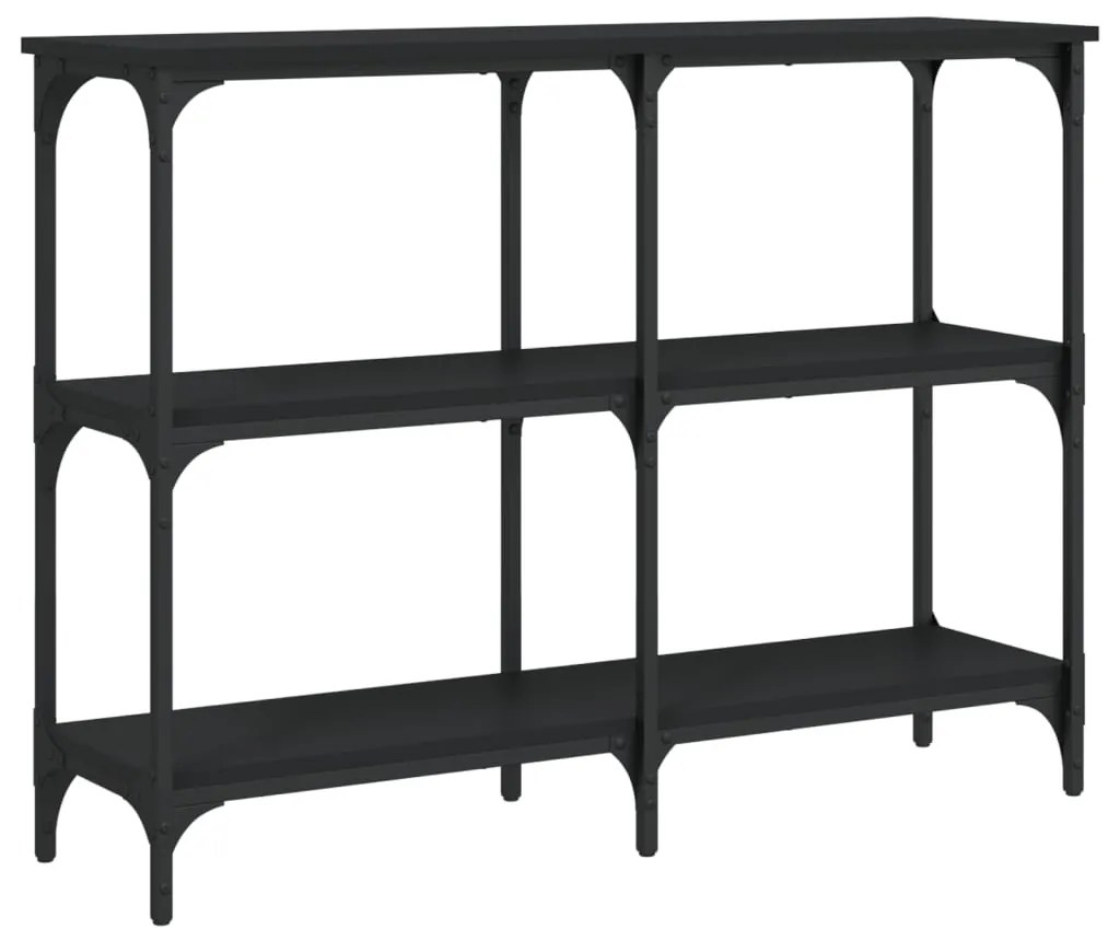 Tavolino consolle nero 100x29x75 cm in legno multistrato