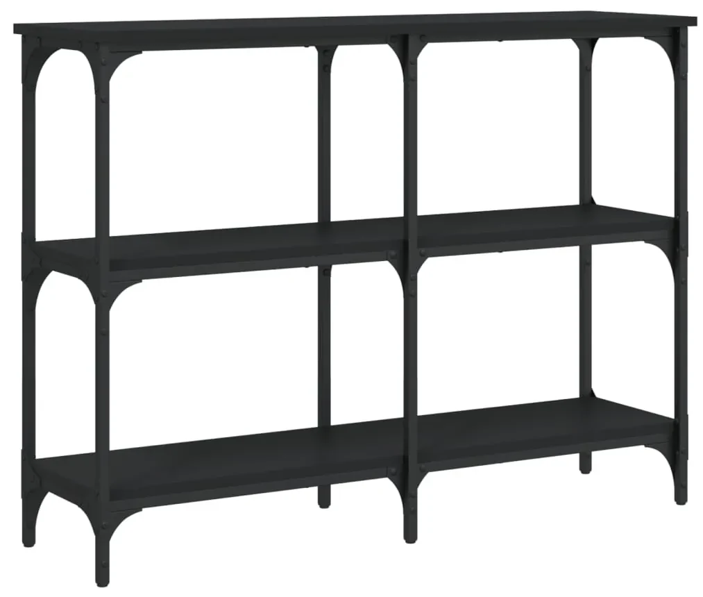 Tavolino consolle nero 100x29x75 cm in legno multistrato