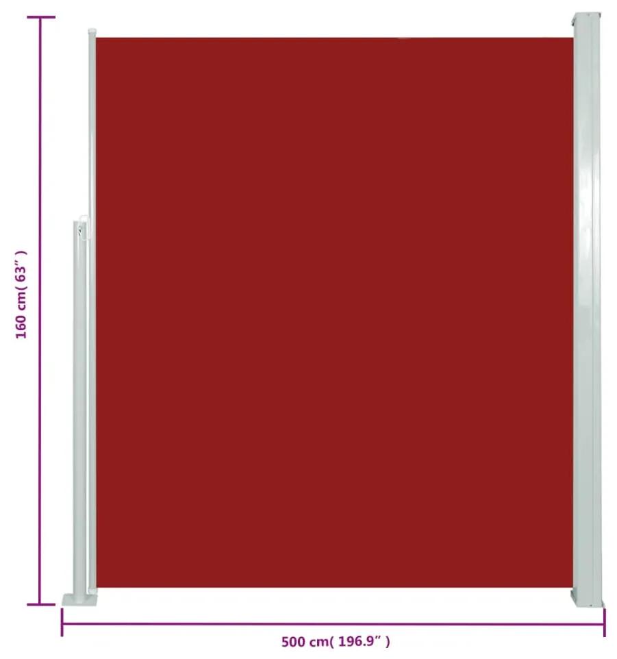 Tenda Laterale Retrattile per Patio 160x500 cm Rossa