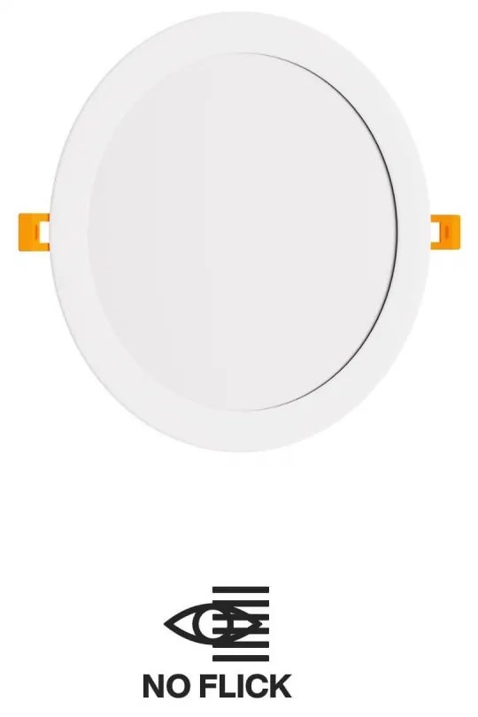 Pannello LED Rotondo 24W, 2.400lm, no Flickering, Foro Ø222-230mm Colore Bianco Caldo 3.000K