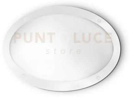 Polar-1-ap1 ovale applique ip66 1 luce attacco e27 33x23cm bianco