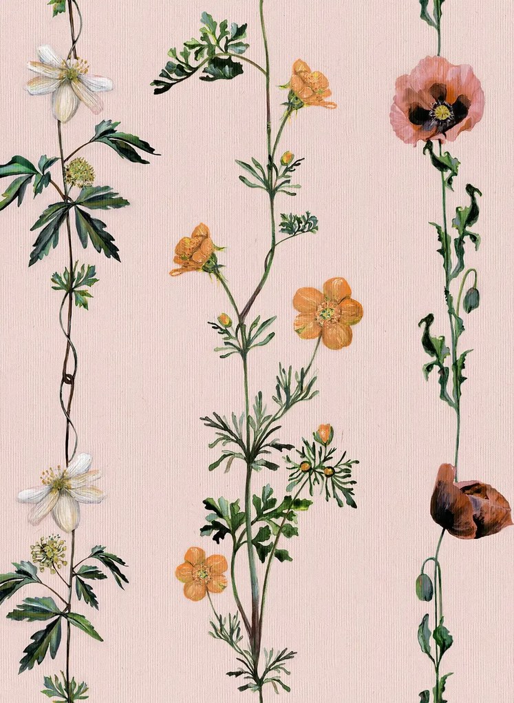 Coordonne Carta da parati Climbing Flowers - Pink
