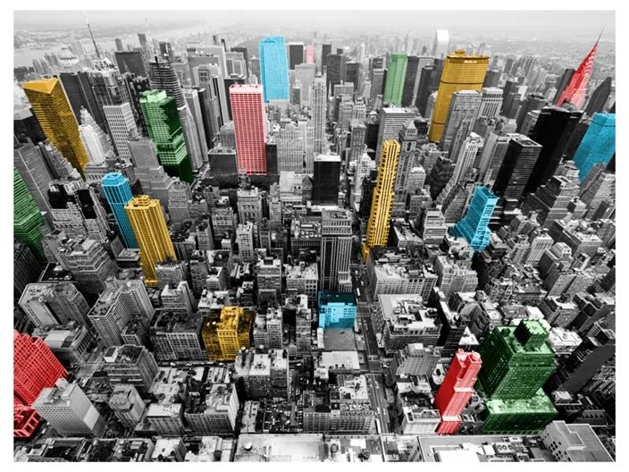 Fotomurale  Caleidoscopio newyorkese  Colore Azzurro, Dimensioni e Misure 200x154