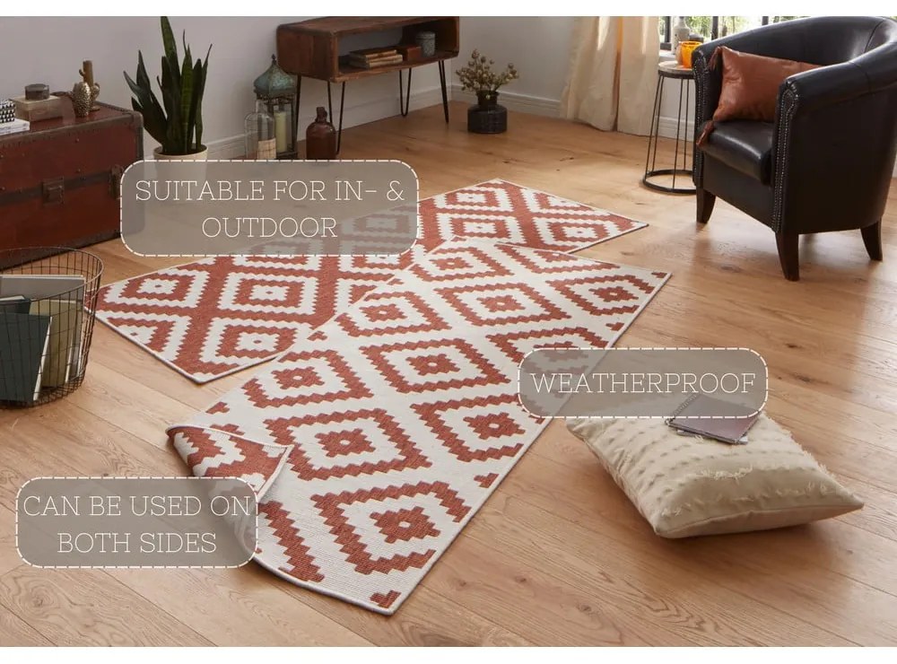 Tappeto da esterno marrone e crema , 80 x 250 cm Malta - NORTHRUGS