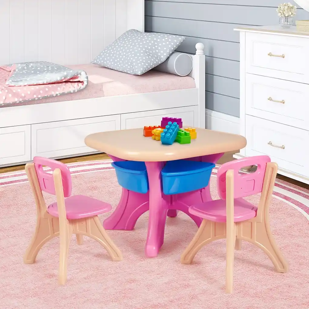 Costway Set scrivania e sedia per bambini con altezza regolabile e