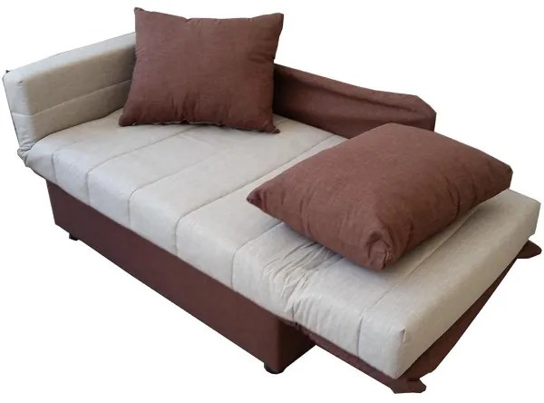 Divano PRONTOLETTO 140 cm con contenitore in tessuto BEIGE MARRONE