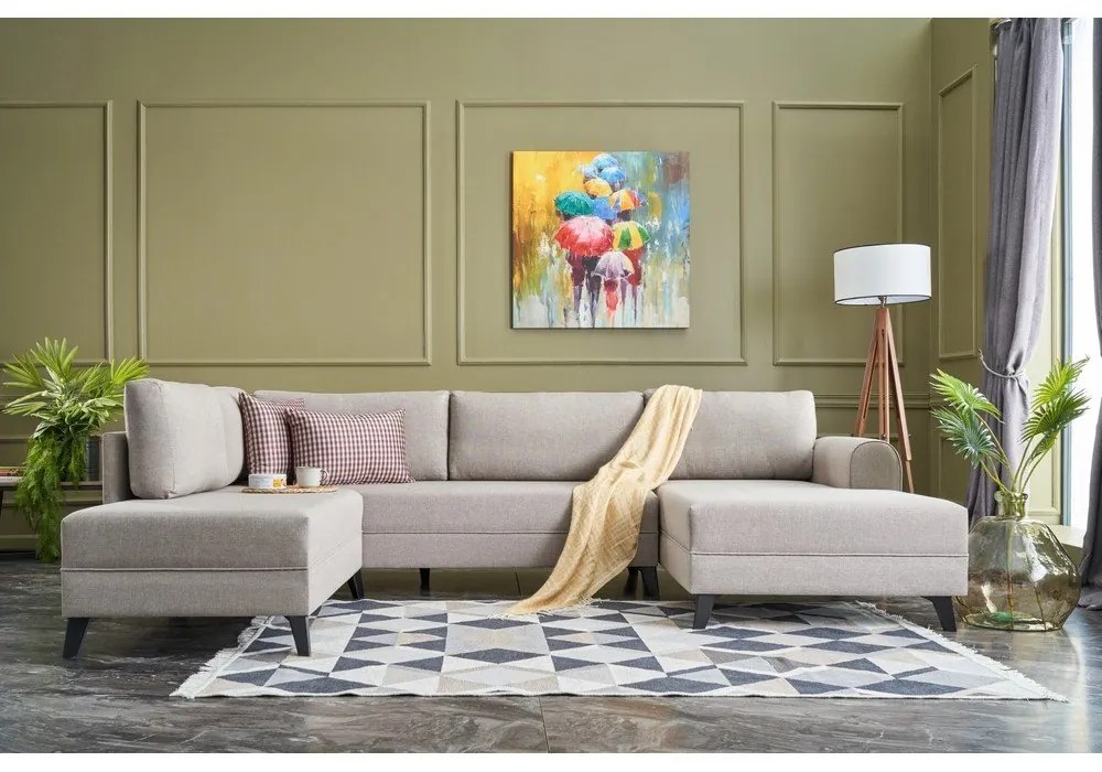 Divano angolare a U beige Belen - Balcab Home