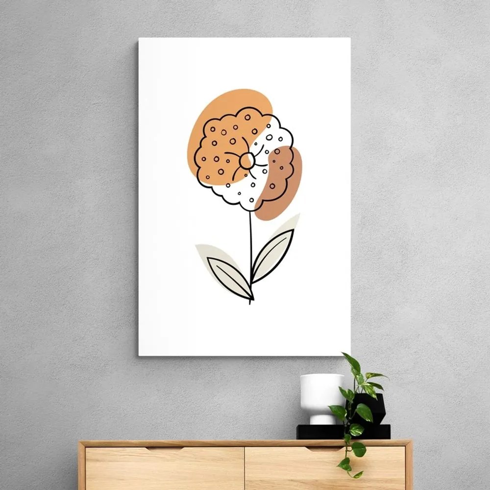 Stampa su tela – Fiore minimalista su sfondo bianco No2