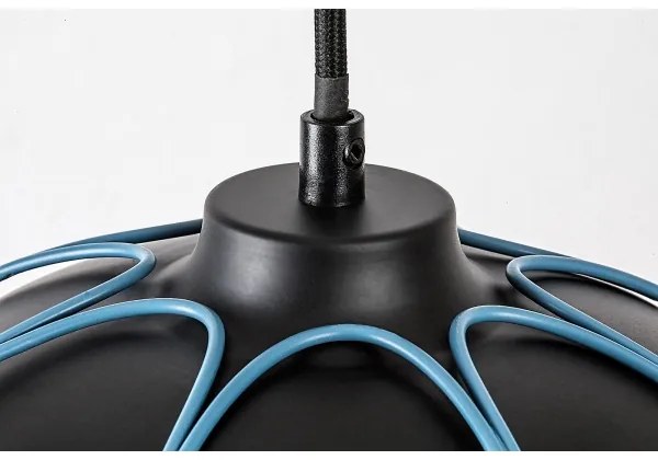 Rabalux 72024 - Lampadario a sospensione con filo SVENS 1xE27/60W/230V nero/blu