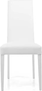 Sedia in ecopelle con gambe verniciate BIANCO mod. DENVER Set da 2 pezzi