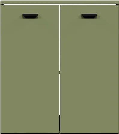 Mobile da bagno a terra L 70 x H 78 x P 50 cm verde opaco, 2 ante COLAVENE Alaqua