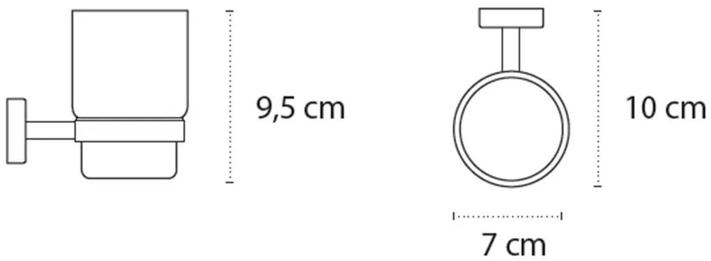 New Line M5 Bicchiere Portaspazzolini tondo 7x10xH.9,5 In Acciaio Inox cromo