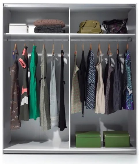 Armadio Guardaroba 2 Ante Scorrevoli 150x60x200 Bianco Opaco Morgan