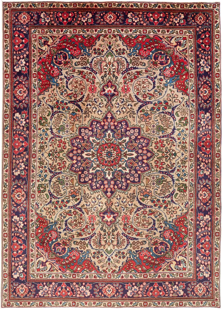 Tabriz Tappeto persiano 290x210 Beige (Iran) Annodato A Mano