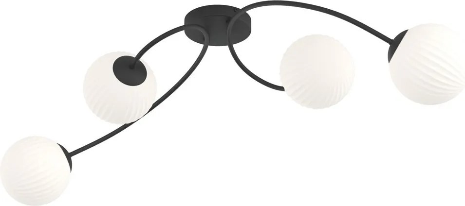 Lampada da soffitto in acciaio e vetro VIBRA 4 da interno 4xE14