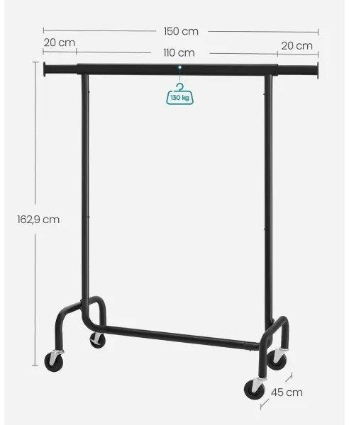 Appendiabiti mobile LINEA, nero