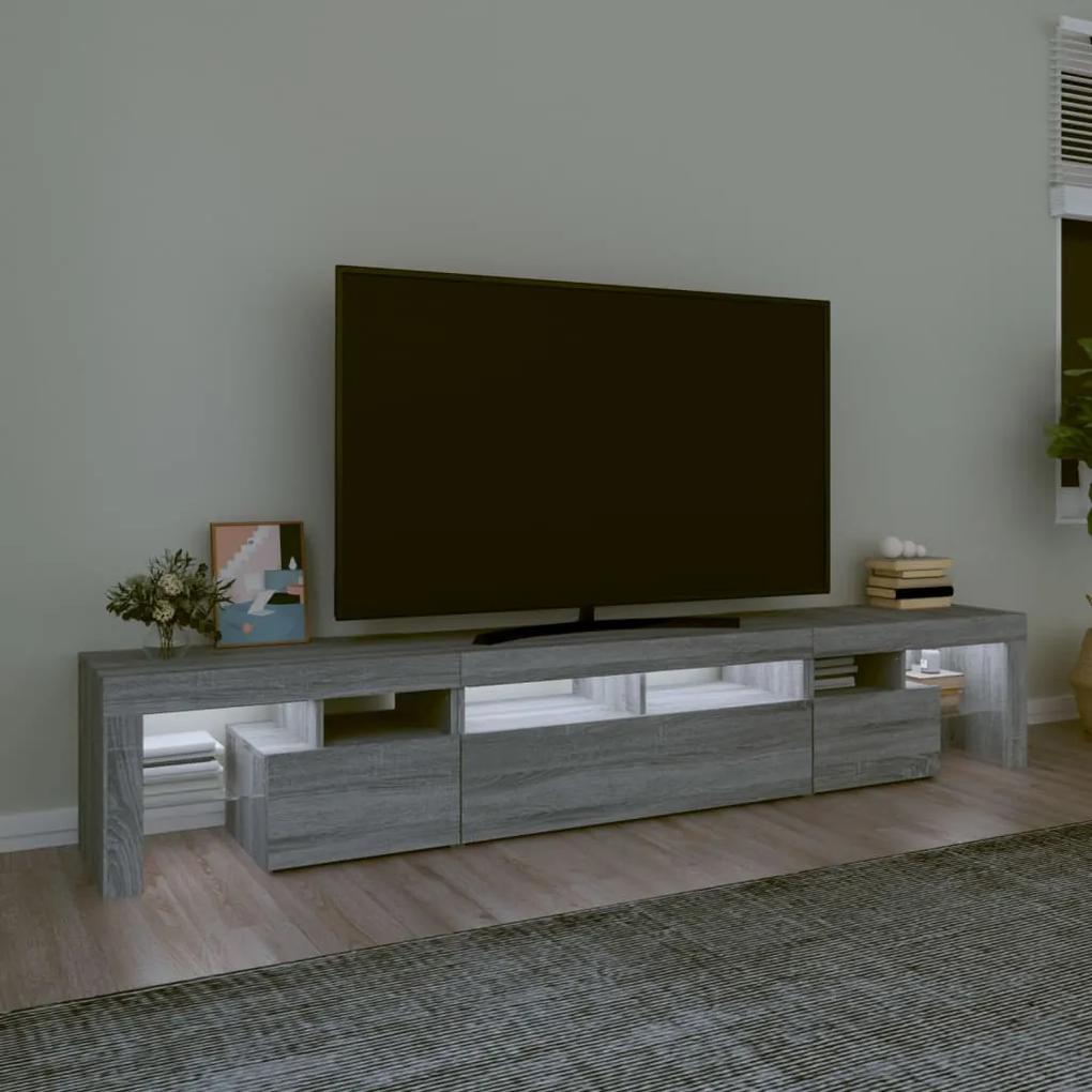 Mobile porta tv con luci led grigio sonoma 230x36,5x40 cm