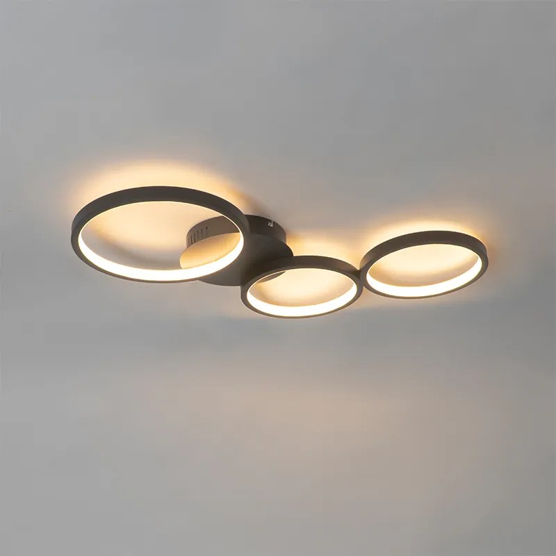 Plafoniera di design nera con LED dimmerabile a 3 livelli 3 luci - Pande