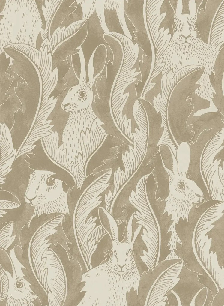 Långelid / von Brömssen Carta da parati Hares in Hiding - Taupe