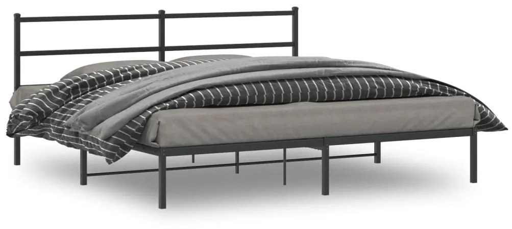 Giroletto Con Testiera İn Metallo Nero 180x200 Cm /