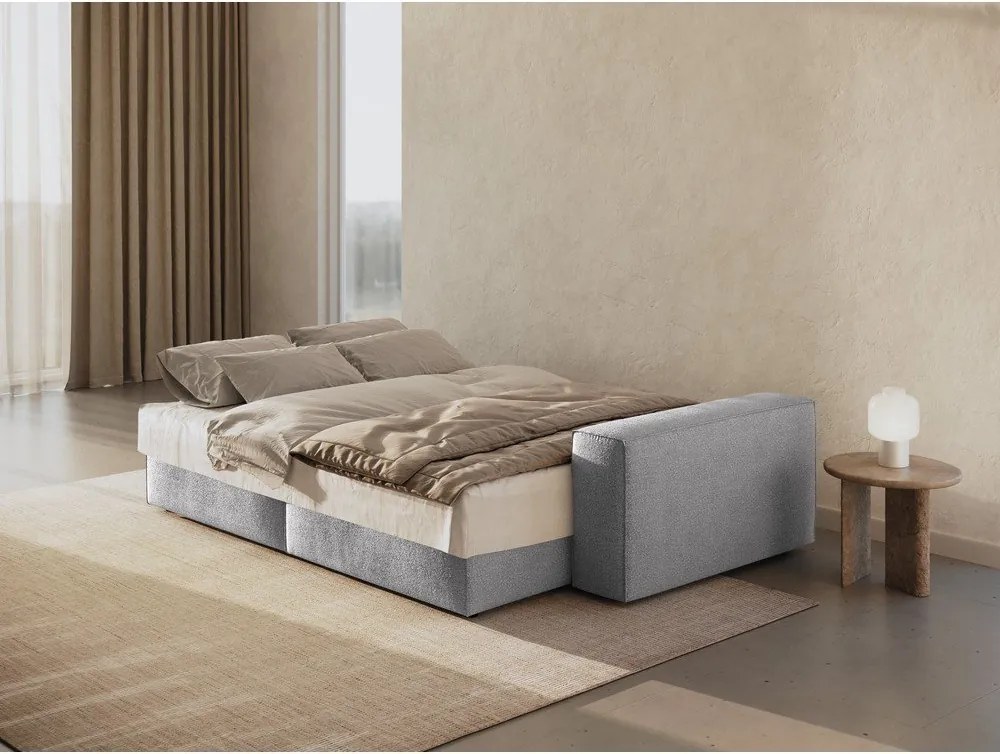 Divano letto grigio chiaro in tessuto bouclé 247 cm Jodie - Micadoni Home