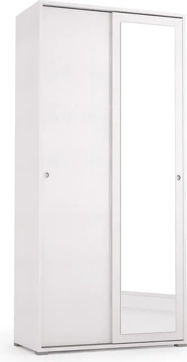 Armadio per vestiti con ante a battente in legno  L 90 x H 195 x P 45 cm bianco
