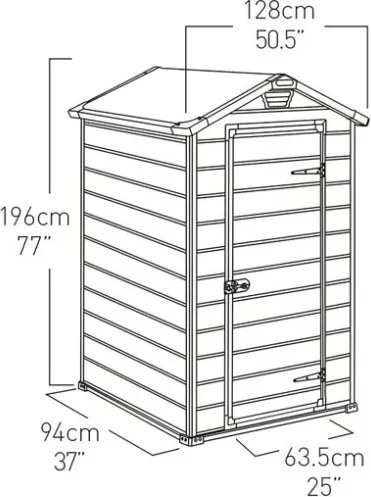 Casetta Da Giardino In Resina 129x103x196H Cm Manor 4x3 Grigio Keter