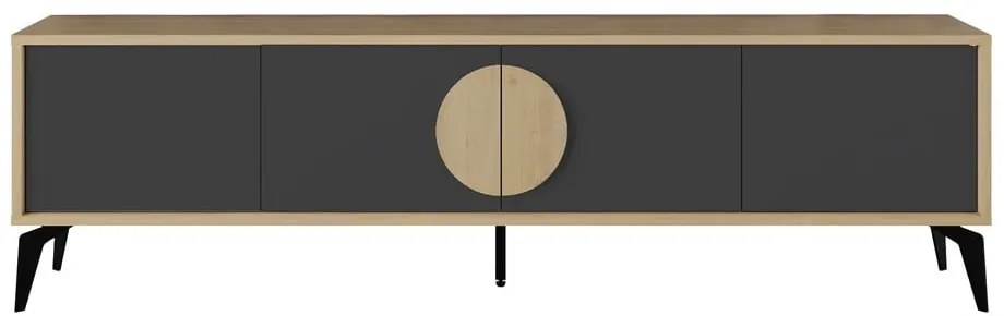 Tavolo TV in rovere nero e naturale 180x51 cm Vae - Marckeric