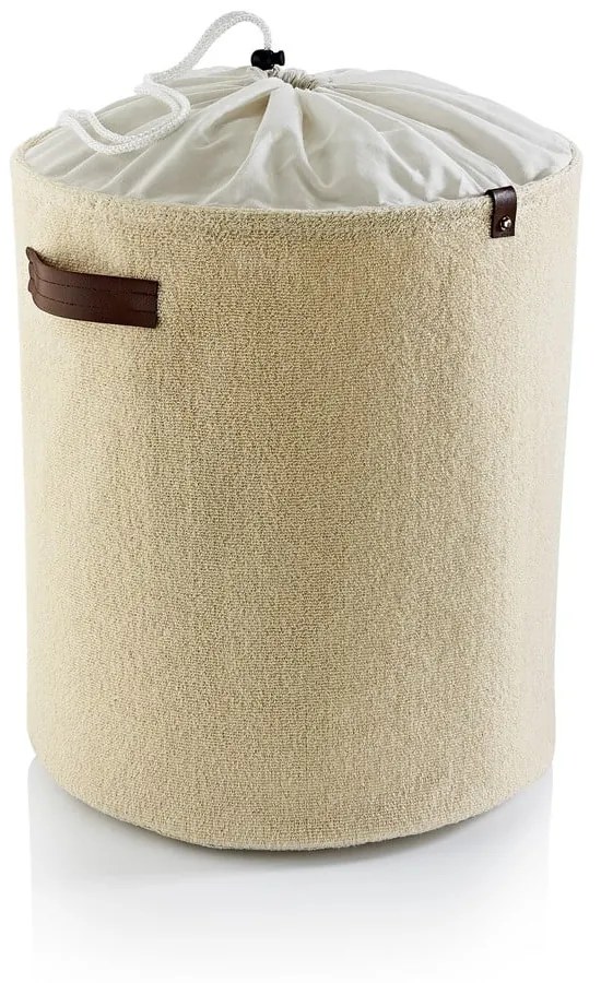 Cesto portabiancheria in tessuto beige 49 l - Mioli Decor