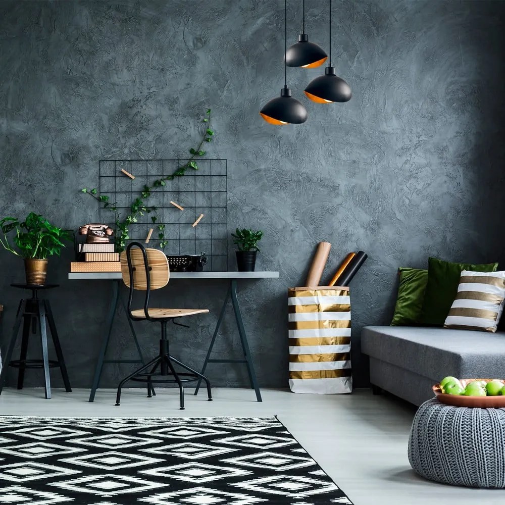 Lampada a sospensione nera con paralume in metallo ø 50 cm Sivani - Opviq lights