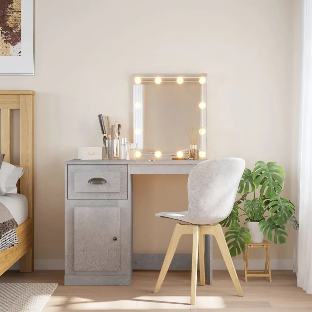 Toeletta con luci led grigio cemento 90x42x132,5 cm
