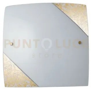 Plafoniera paris bianca e oro 3 luci attacco e27 40x9,6x40cm in vet...