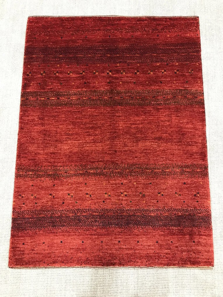 Loribaft Tappeto 100 x 140 Rosso (Iran) Annodato A Mano