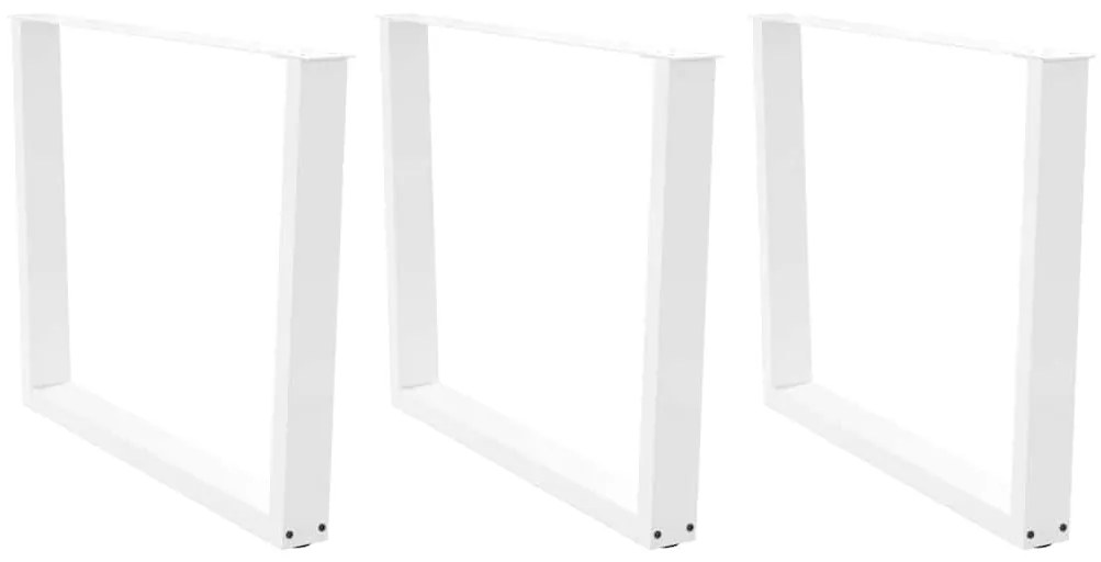 Gambe Per Tavolo Pranzo A V 3 Pz Bianco 100x(72-73,3)cm Acciaio /