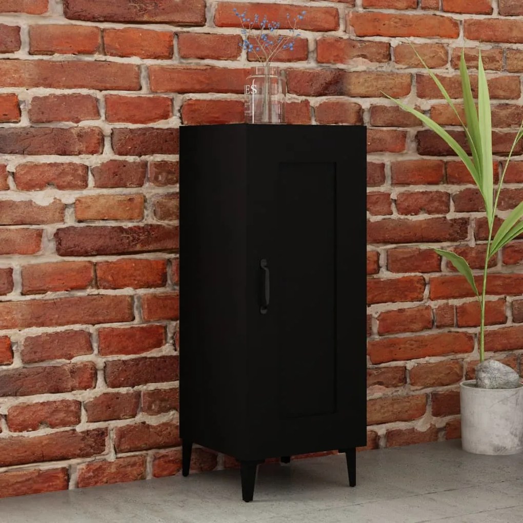 Credenza Nero 34,5x34x90 Cm İn Legno Multistrato /