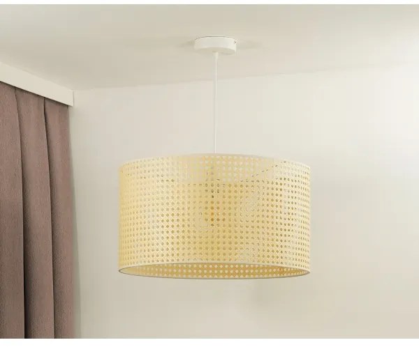 Duolla - Lampadario a sospensione con filo ROLLER RATTAN 1xE27/15W/230V diametro 45 cm beige