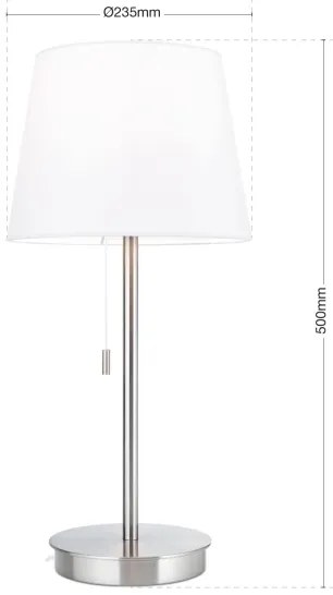 Orion LA 4-1205/1 - Lampada da tavolo con porta USB LUDWIG 1xE27/40W/230V bianco/cromo